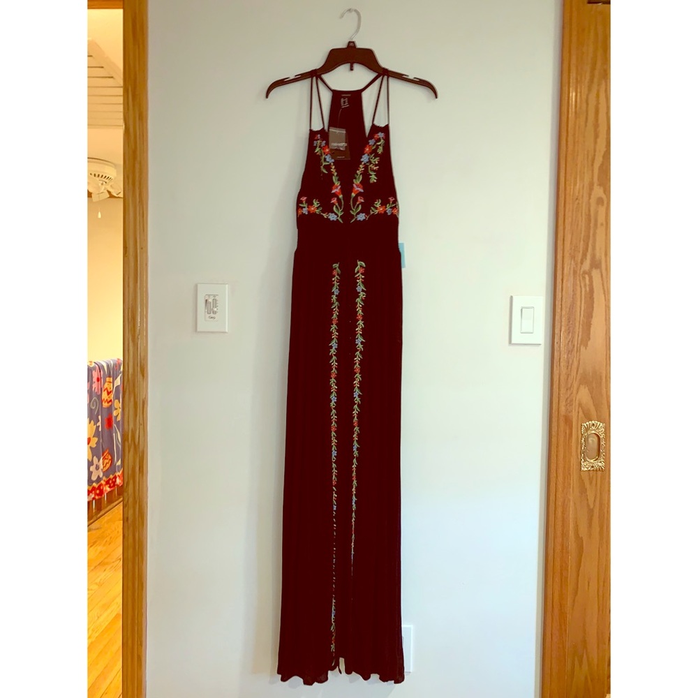 floral embroidered maxi dress